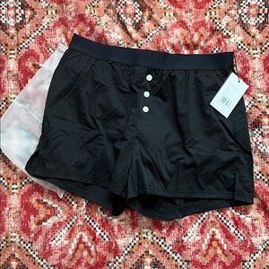 Knix Black Women's Button-Front Period Boxer Shorts